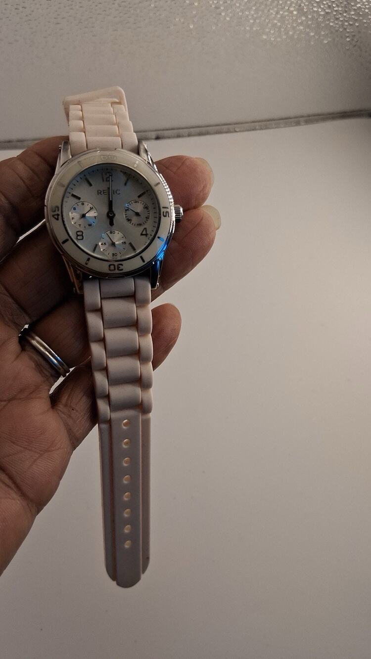 Relic by Fossil Womens White Silicone Band Chronograph Watch ZR15582